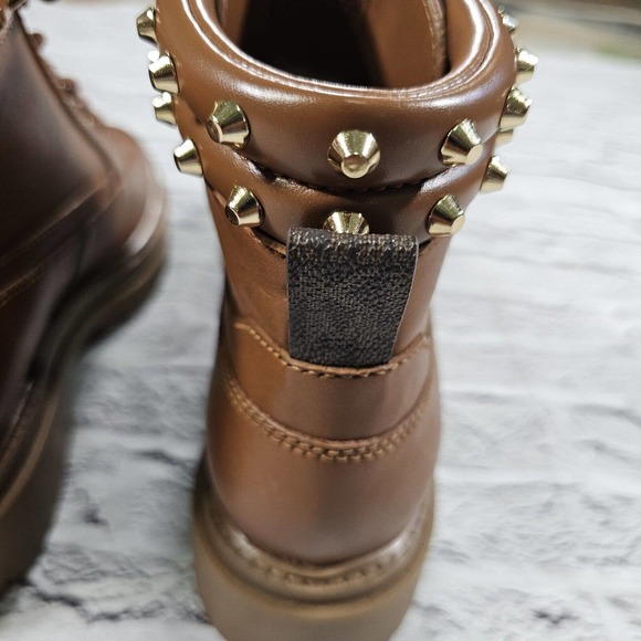 MICHAEL KORS Turner Astor Stud Brown Leather Boots WOMENS SIZE 10 - Picture 10 of 11